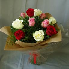 Mixed Rose Handtied- Beaufort local delivery only